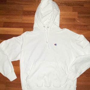 Oversized White Champion Hoodie